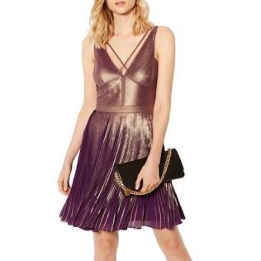 Karen Millen purple metallic dress